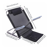 Adjustable Bed Backrest Heavy Duty Sit up Support Aid Foldable Design Folding Backrest Lounger for Elderly, Bedridden Patients, Hospital, Outdoor