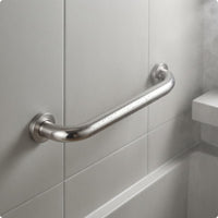 Polished Finish Bathroom Grab Bar Curved Bathroom Grab Rust Resistant Wall Mounted Handrail Secure Grip for Elderly, Seniors, Disabled, Shower, Bathtub, Toilet