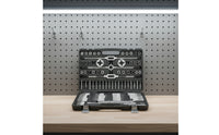110 Pieces Organized Tap and Die Set with Storage Case Ergonomic Tap and Die Set with Wrenches Portable Threading Tool Kit Complete for Machinists, Mechanics, Workshop, Machine Repair