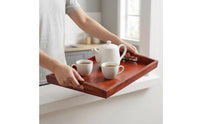 Wooden Serving Tray Reddish-Brown Homeware Polished Finish