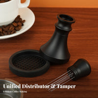 3 Pieces Coffee Pointed Distributor and Tamper Set Long-Lasting Metal Construction Coffee Tamper and Distributor Set Coffee