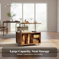 2-Tier Rolling End Table Multi-Functional for Bedroom, Office Workers, 360-degree swivel castersafters