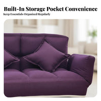 Armless Two-Seater Floor Sofa Removable and cleanable Cover Armless 2-Seater Settee inviting Feel dense Sponge Filling