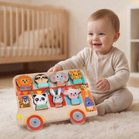 Animal Matching Toy Car Child-Centered Wooden Animal Threading Toy Wood Children's Game for Infants