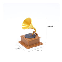 Retro Design Vintage Gramophone Miniature Photography Prop Miniature Phonograph Model Detailed Reproduction Tiny Phonograph Figurine for Hobbyists, Collectors, Miniature Scene
