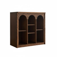 Retro design Curved Combination Cabinet Multi-Functional configurable Shelving Adjustable Shelves Home Furniture wire Management Holes for Design aficionados, Homeowners, Apartment Dwellers, Living Room, Entryway, Bedroom