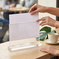 T-Shape Clear Acrylic Sign Holder for Tabletop Display A4/A5