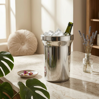 Stainless Steel Ice Bucket Elegant design Double Insulated Bucket Mirror Finish Tableware for Home, Bar, Restaurant