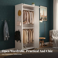 Modular Closet System with Pegboard Unobstructed Design Freestanding Wardrobe System Sturdy Construction Clothing Organizer for Students, Dorm Room