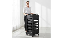 5 Tier Salon Trolley Dye Bowl Holder Hair Coloring Trolley Rotating Top Tray