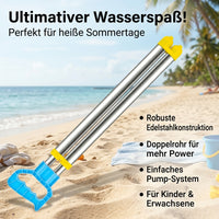 Extendable Stainless Steel Water Gun, High-Pressure Water Sprayer with Dual Nozzle for Various Spray Patterns, Waterproof, 54-93cm
