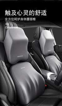 Car Headrest and Lumbar Support Pillow with Memory Foam