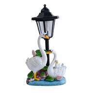 Solar Garden Lantern Clear Panels Wildlife Themed Base Ornament Classic Lamp