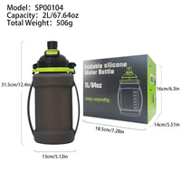 Foldable Silicone Sports Water Bottle with Dual Drinking Spouts