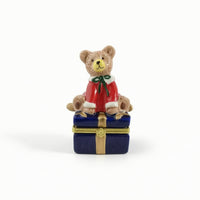 Hand-Painted Jewelry Box with Figurine Lid Decorative Ceramic Jewelry Box Glossy Collectible for Collectors