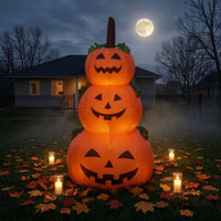 Halloween Inflatable Pumpkin Outdoor Stacked Pumpkins Jack-O'-Lantern Yard Decoration Seasonal Pumpkin Stack Festive for Lawn