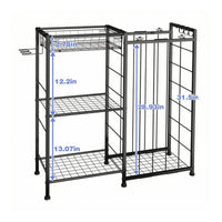 Sports Ball Rack Wire Frame Tiered Ball Rack Foldable for Indoor Use