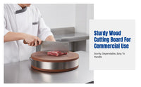 Commercial Kitchen Butcher Block, Extra-Thick Ironwood Round Chopping Board, Hardwood