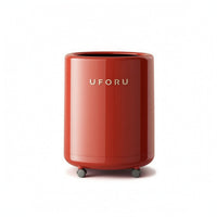 Rolling Trash Can Glossy Trash Can with Wheels Modern for Bedroom