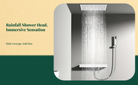 Wall-Mounted Digital Shower Faucet, Brass Rainfall System