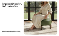rotate Wooden Stool Light Luxury Design Upholstered Low Stool sturdy Wood Seat