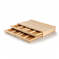 Wood Art Storage Box Compartmented Art Supply Drawer Box Sturdy for Craft Room