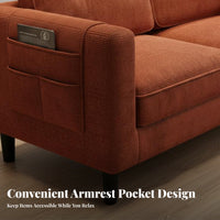 Small Space Solution Minimalist Fabric Sofa Simple Design Corduroy Loveseat Modern design Couch Sturdy Wooden Legs for Apartment Dwellers, duos, Students, Living Room, Reception Area, notice Lounge, Bedroom