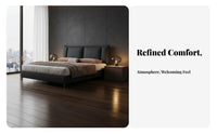 Minimalist Design Upholstered Storage Bed No Box foundation Needed Upholstered Bed Frame with Headboard Bedroom Furniture for Newlyweds, Homeowners, Apartment Dwellers, Home, Guest Room