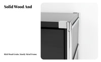 Modernist Design Media Console Versatile Use Wood and Steel TV Cabinet Sturdy Construction TV Stand with Storage for Apartment Dwellers, Adults