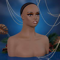 Black Female Mannequin Head Lightweight Female Bust Mannequin for Salon Owners