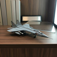 MiG-31 Diecast Model Collector Gift MiG-31 Model Plane Realistic Copy Diecast Fighter Plane for Desk