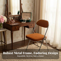 Upholstered Folding Chair Portable Household Furniture Ergonomic for Dining Room
