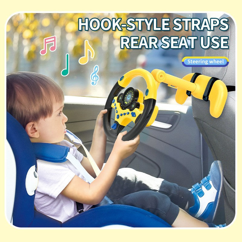 Simulated Car Steering Wheel Toy for Kids Early Learning Educational Toy for Backseat