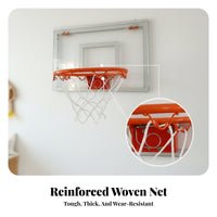 Orange Rim Indoor Outdoor Basketball Hoop White Net Wall-Mounted Basketball Hoop for Home Practice