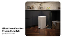 Hands-Effortless Operation Slim Pedal Trash Can Space Saving Soft Close Trash Can with Lid Odor Seal Narrow Kitchen Garbage Bin Hidden Bag Design for Pet Owners, Bathroom, Living Room, Office
