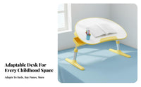Foldable Design children's Lap Desk eron the movenomic contour Shape Adjustable Folding Lap Table Portable kids' Furniture Rounded Corners for Students, Toddlers, Parents, Bedroom, Homeschooling, Playroom, Classroom