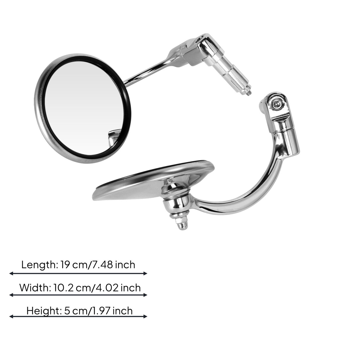 2 Pieces Cafe Racer Mirror Sturdy Aluminum Vehicle Accessory Adjustable Angle