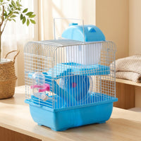 Large Hamster Cage and Villa, Double Layer Indoor Habitat with upper entry, Rectangular Hamster Castle Including All Luxury Accessories