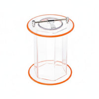 Hexagonal Polishing Barrel High Glass-Like Acrylic Tumbler Drum Leak-Resistant Seal Rotary Polisher Barrel for Technicians, Jewelry Making