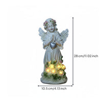 Solar Angel Garden Light Rechargeable Battery Resin Angel Ornament Light