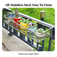 Hanging Railing Planter Space-Saving Flower Pot Shelf Easy Installation for Deck