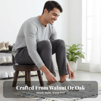 Upholstered Short Stool Retro aesthetic Footrest Padded pad for Children, Adults
