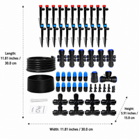 Automatic Drip Irrigation System Kit, 10.05m Black Micro Drip Irrigation System, Quick Connect Plant Watering Devices for Garden