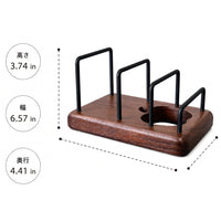 Wooden Cutting Board Stand Multi-functional Vintage Style Dark Brown Holds 3 Pieces With Draining Kitchen Storage