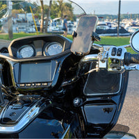 Navigation Phone Mount with Offset Base for Harley Davidson and Honda Gold Wing