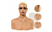 Mannequin Head with Shoulders Skin-Tone Female Display Bust Female Mannequin Head for Jewelers