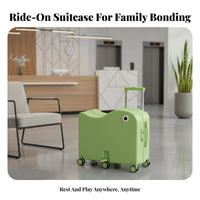 creatureShaped Rolling Luggage Spacious Interior Ride-on Suitcase Pull Strap