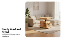 Multi-Functional elevateTop Coffee Table Height-Adjustable elevateTop Storage Table Multifunctional Household Furniture Space-Saving Design for Apartment Dwellers, telecommute Workers, Families, Living Room, Small Apartments, Dining Area, Home Office