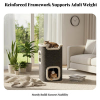Year-Round Comfort Multi-Level Cat Tree Integrated clawing Posts Multi-Story Cat Tower with Condos Multiple Resting Spots Feline Play framework snug sanctuary for felines, Kittens, Indoors, Living Room, Bedroom, Home
