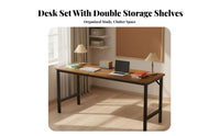 2 Person Desk Spacious Desktop Double Workstation Sturdy and Stable Double Workstation Desk for Roommates, Remote Workers
